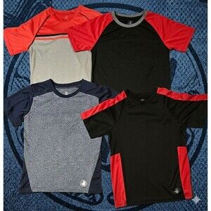 Lot of 4 Body Glove Youth Boys Short Sleeve Athletic Performance Shirt Sz 10/12